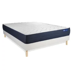 ACTISOMEnsemble matelas ACTILATEX LIFE Latex et Memoire de forme 5zones de confort et sommier KIT blanc
