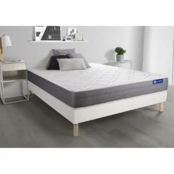 ACTISOMEnsemble matelas ACTILATEX DREAM Latex et memoire de forme 5 zones de confort sommier KIT blanc
