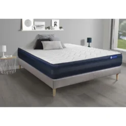 ACTISOMEnsemble matelas ACTIMEMO TECH Memoire de forme Maxi epaisseur 5 zones de confort sommier KIT gris