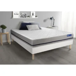 ACTISOMEnsemble matelas ACTIMEMO SOFT 3 zones de confort sommier KIT blanc