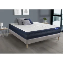 ACTISOMEnsemble matelas ACTIFLEX TECH Memoire de forme Maxi epaisseur 5 zones de confort sommier KIT gris