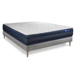 ACTISOMEnsemble matelas ACTIFLEX TECH Memoire de forme Maxi epaisseur 5 zones de confort sommier KIT gris