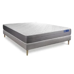ACTISOMEnsemble matelas ACTIFLEX DREAM Ressorts ensaches et memoire de forme 5 zones de confort sommier KIT gris