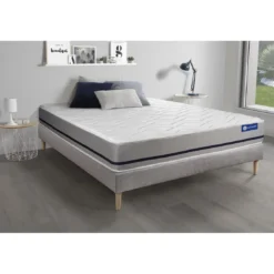 ACTISOMEnsemble matelas ACTILATEX SOFT 3 zones de confort sommier KIT gris