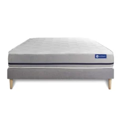 ACTISOMEnsemble matelas ACTILATEX SOFT 3 zones de confort sommier KIT gris