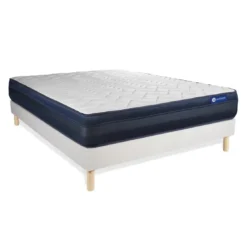 ACTISOMEnsemble matelas ACTIMEMO TECH Memoire de forme Maxi epaisseur 5 zones de confort sommier KIT blanc