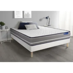 ACTISOMEnsemble matelas a memoire ACTIMEMO PUR 3zones de confort sommier KIT blanc