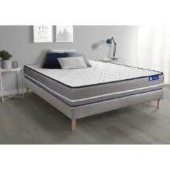 ACTISOMEnsemble matelas a memoire ACTIMEMO PUR 3 zones de confort sommier KIT gris
