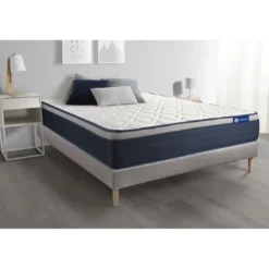 ACTISOMEnsemble matelas Latex Memoire de forme ACTILATEX MAX Maxi épaisseur 7zones de confort et sommier KIT gris