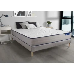 ACTISOMEnsemble matelas Latex et Memoire de forme ACTILATEX FORM 5 zones de confort sommier KIT gris