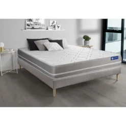 ACTISOMEnsemble matelas Latex memoire de forme ACTILATEX TOUCH 3 zones de confort sommier KIT gris