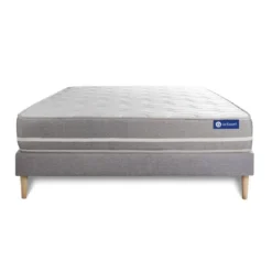 ACTISOMEnsemble matelas Latex memoire de forme ACTILATEX TOUCH 3 zones de confort sommier KIT gris