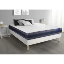 ACTISOMEnsemble matelas Memoire de forme ACTIMEMO MORPHO Maxi epaisseur 5zones de confort sommier KIT blanc