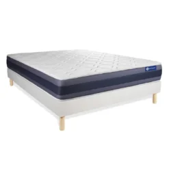 ACTISOMEnsemble matelas Memoire de forme ACTIMEMO MORPHO Maxi epaisseur 5zones de confort sommier KIT blanc