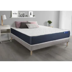 ACTISOMEnsemble matelas Memoire de forme ACTIMEMO SLEEP 5 zones de confort sommier KIT gris