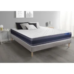 ACTISOMEnsemble matelas Memoire de forme ACTIMEMO MORPHO Maxi epaisseur 5 zones de confort sommier KIT gris