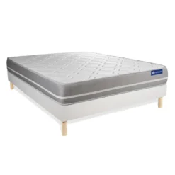 ACTISOMEnsemble matelas Memoire de forme ACTIMEMO TOUCH 3 zones de confort sommier KIT blanc