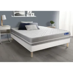 ACTISOMEnsemble matelas Ressorts ensaches ACTIFLEX TOUCH 3 zones de confort sommier KIT blanc