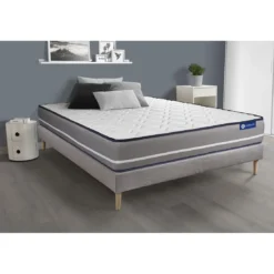 ACTISOMEnsemble matelas Ressorts ensaches ACTIFLEX PUR 3 zones de confort sommier KIT gris