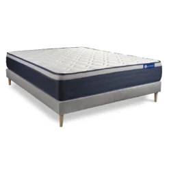 ACTISOMEnsemble matelas Ressorts ensaches Memoire de forme ACTIFLEX MAX Maxi epaisseur 7 zones confort