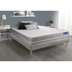 ACTISOMEnsemble matelas Ressorts ensaches ACTIFLEX TOUCH 3 zones de confort sommier KIT gris