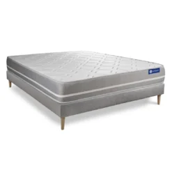 ACTISOMEnsemble matelas Ressorts ensaches ACTIFLEX TOUCH 3 zones de confort sommier KIT gris