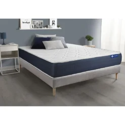 ACTISOMEnsemble matelas Ressorts ensaches et Memoire de forme ACTIFLEX SLEEP 5 zones de confort sommier KIT gris