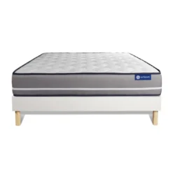 ACTISOMEnsemble matelas Ressorts ensaches ACTIFLEX PUR3 zones de confort sommier KIT blanc