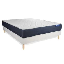 ACTISOMEnsemble matelas Ressorts ensaches et Memoire de forme ACTIFLEX SLEEP 5 zones de confort sommier KIT blanc