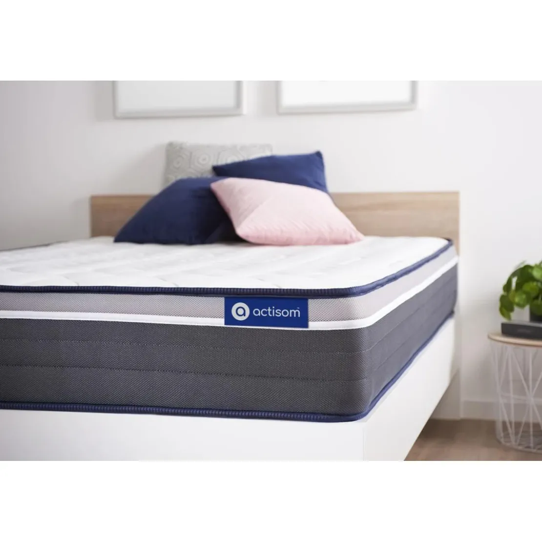 ACTISOMMatelas Latex memoire de forme Maxi epaisseur 7 zones de confort Gris