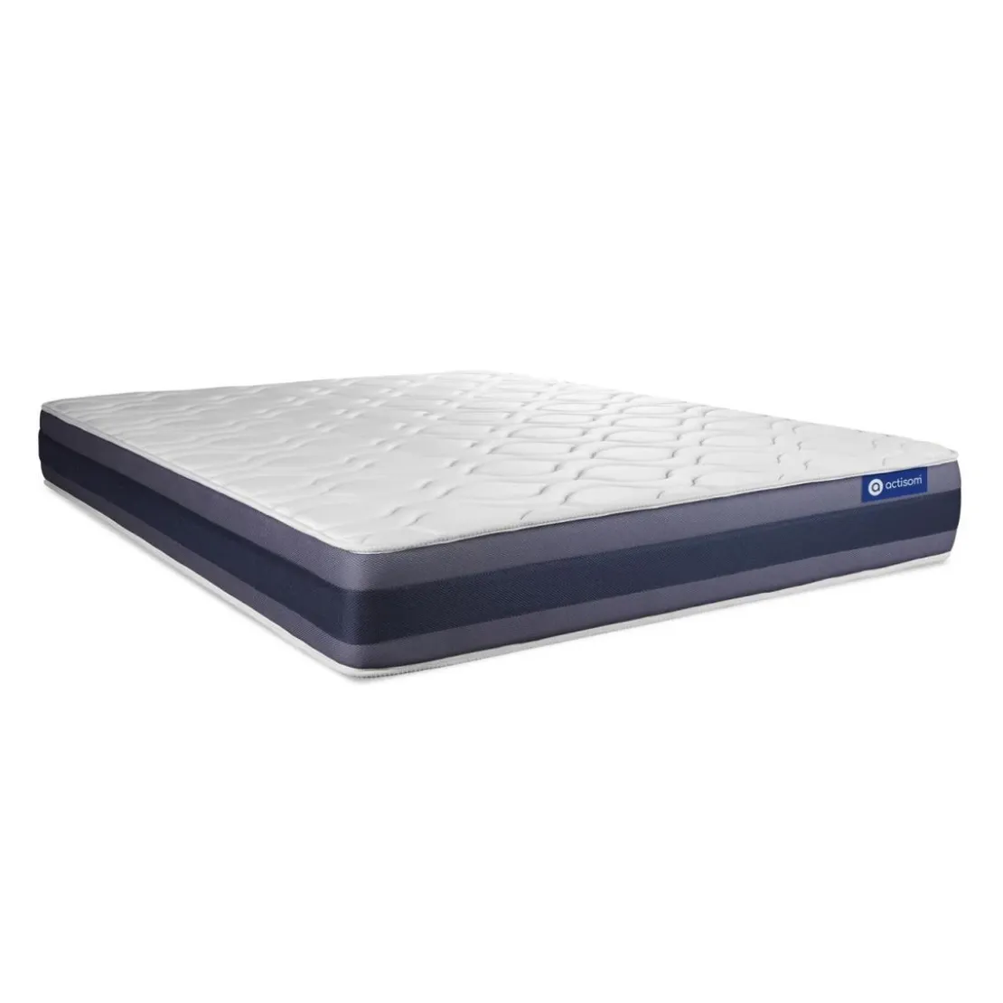 ACTISOMPack prêt a dormir matelas Memoire de forme ACTIMEMO MORPHO 5 zones confort sommier KIT gris