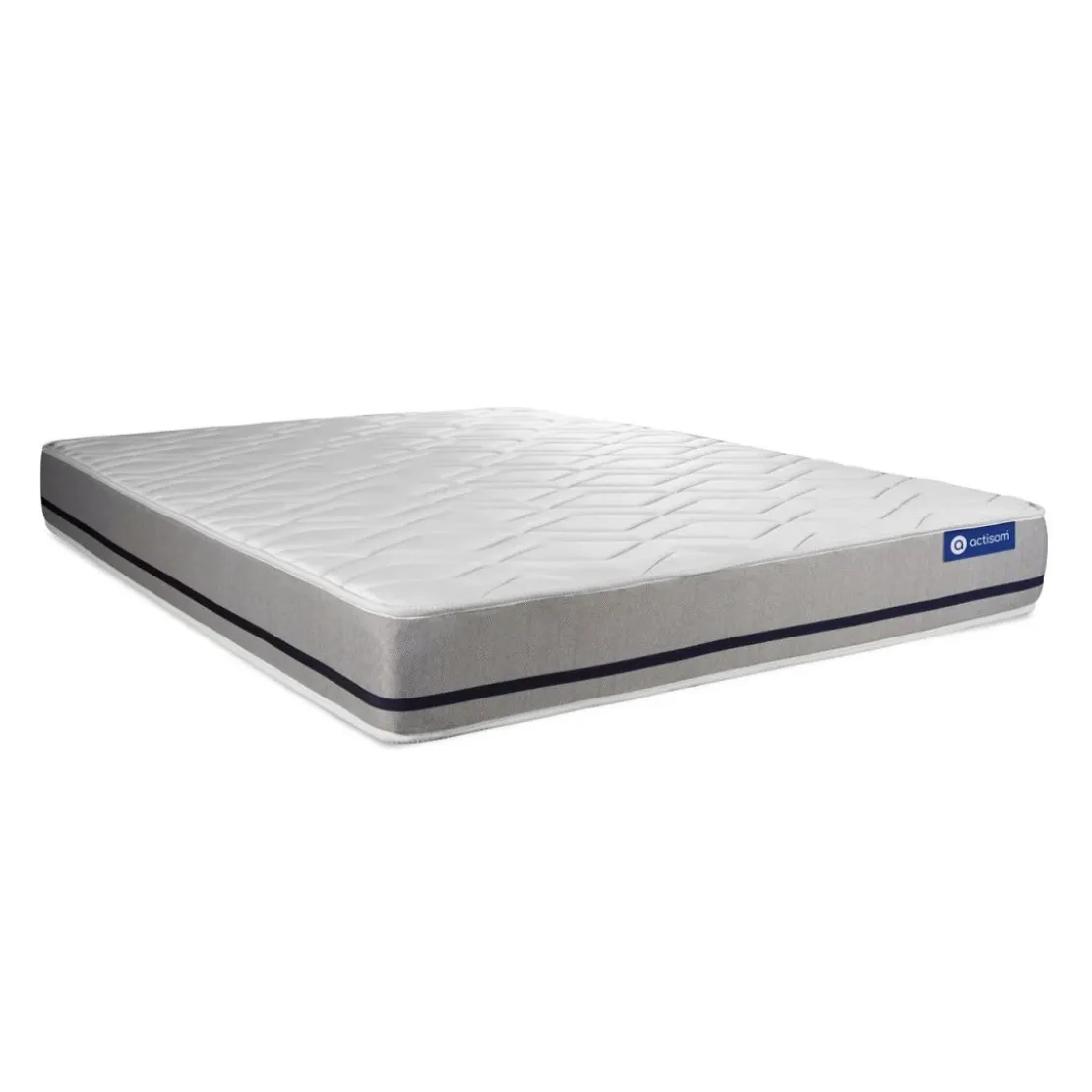ACTISOMPack prêt a dormir matelas ACTIMEMO SOFT 3 zones de confort sommier KIT blanc 2 oreillers et couette