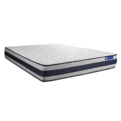 ACTISOMPack prêt a dormir matelas Ressorts ensaches Memoire de forme ACTIFLEX ERGO sommier KIT blanc
