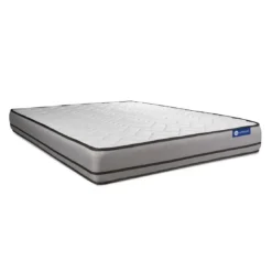 ACTISOMPack prêt a dormir matelas ACTIFLEX NIGHT 3 zones confort sommier KIT blanc 2 oreillers couette