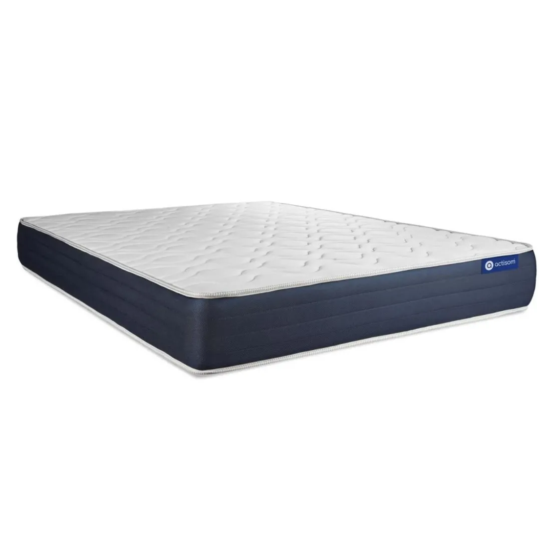 ACTISOMPack prêt a dormir matelas Ressorts ensaches Memoire de forme ACTIFLEX SLEEP sommier KIT blanc 2oreillers et couette