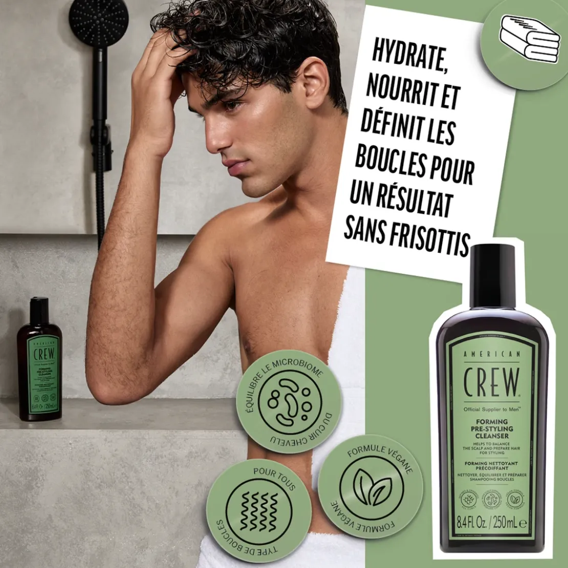 American CrewPre-Styler - Shampoing Pré-Coiffant – Définisseur de Boucles250 ml