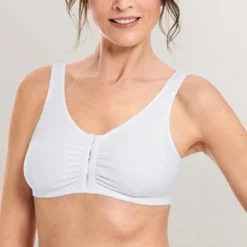 Amoena LingerieSoutien-gorge sans armatures ouvert devant Blanc AMEONA en coton- Frances