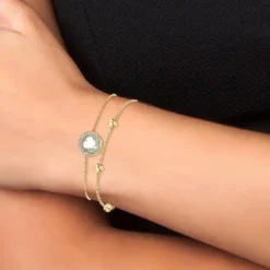 Angèle M BijouxBracelet Femme B2125-BLANC+B2371-DORE - Angèle M