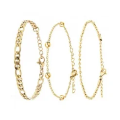 Angèle M BijouxBracelet Femme B2371-DORE+B2384-DORE+B2386-DORE
