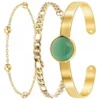 Angèle M BijouxBracelet Femme B2371-DORE+B2384-DORE+B2494-VERT