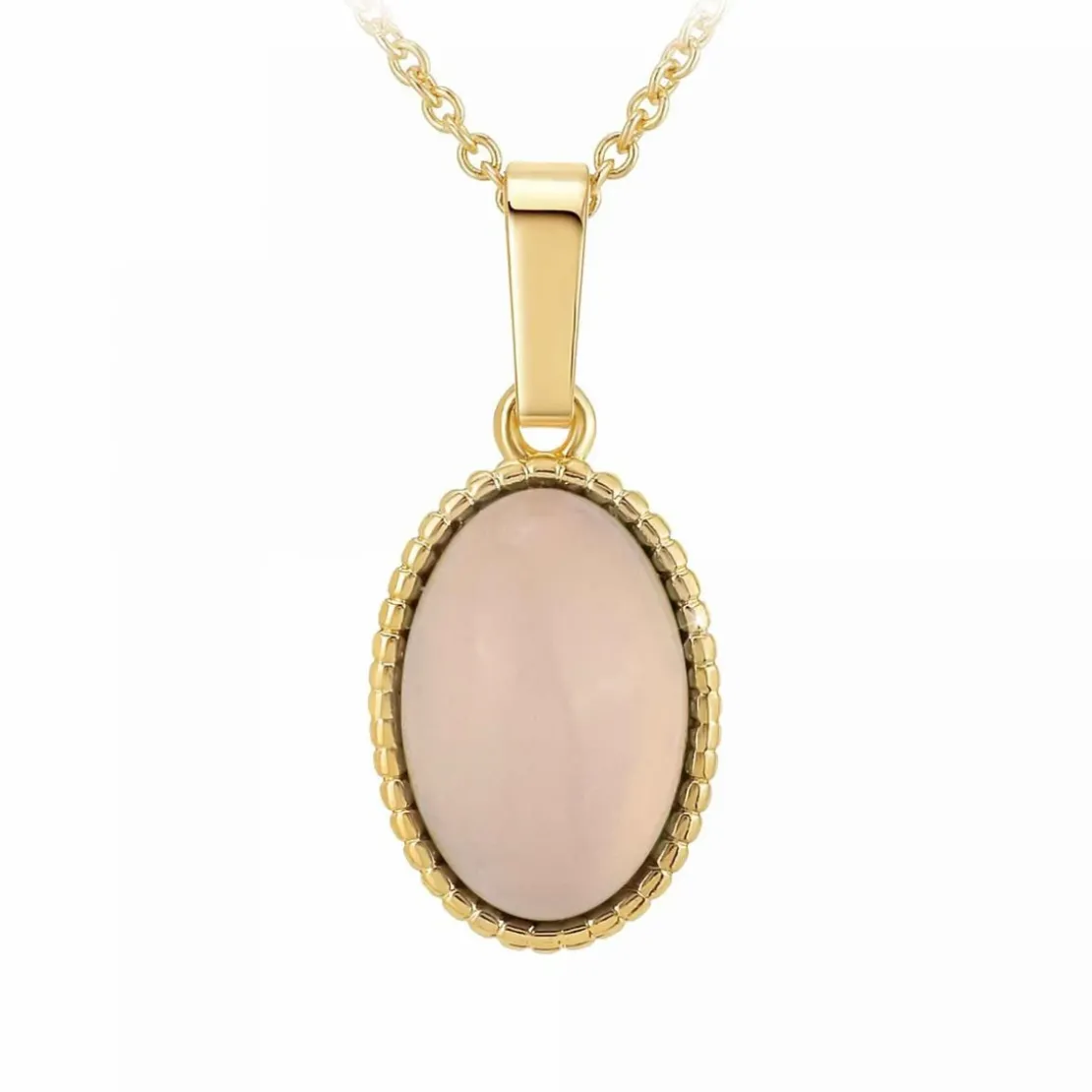 Angèle M BijouxCollier femme B2458-ROSE-QUARTZ -Angèle M