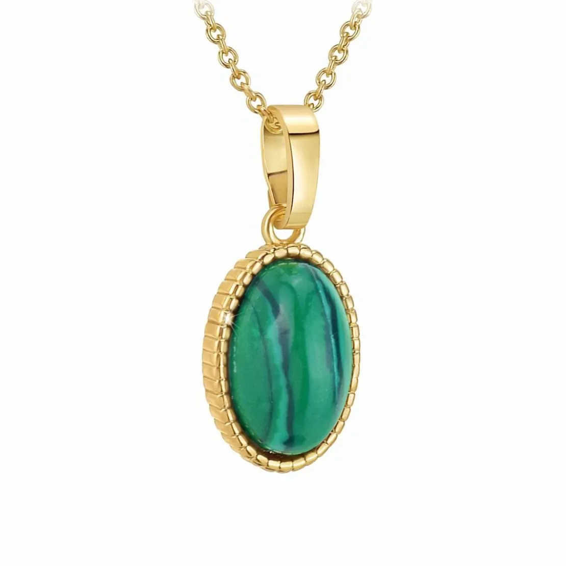 Angèle M BijouxCollier femme - B2458-MALACHITE- Angèle M