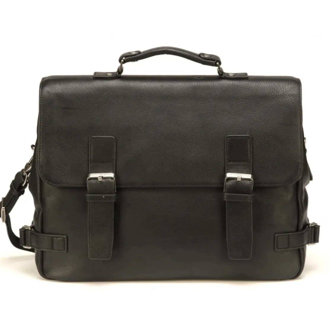 Arthur & AstonPorte-Document noir en cuir
