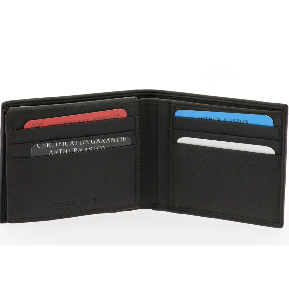 Arthur & AstonPortefeuille avec compartiments cartes Marron en cuir