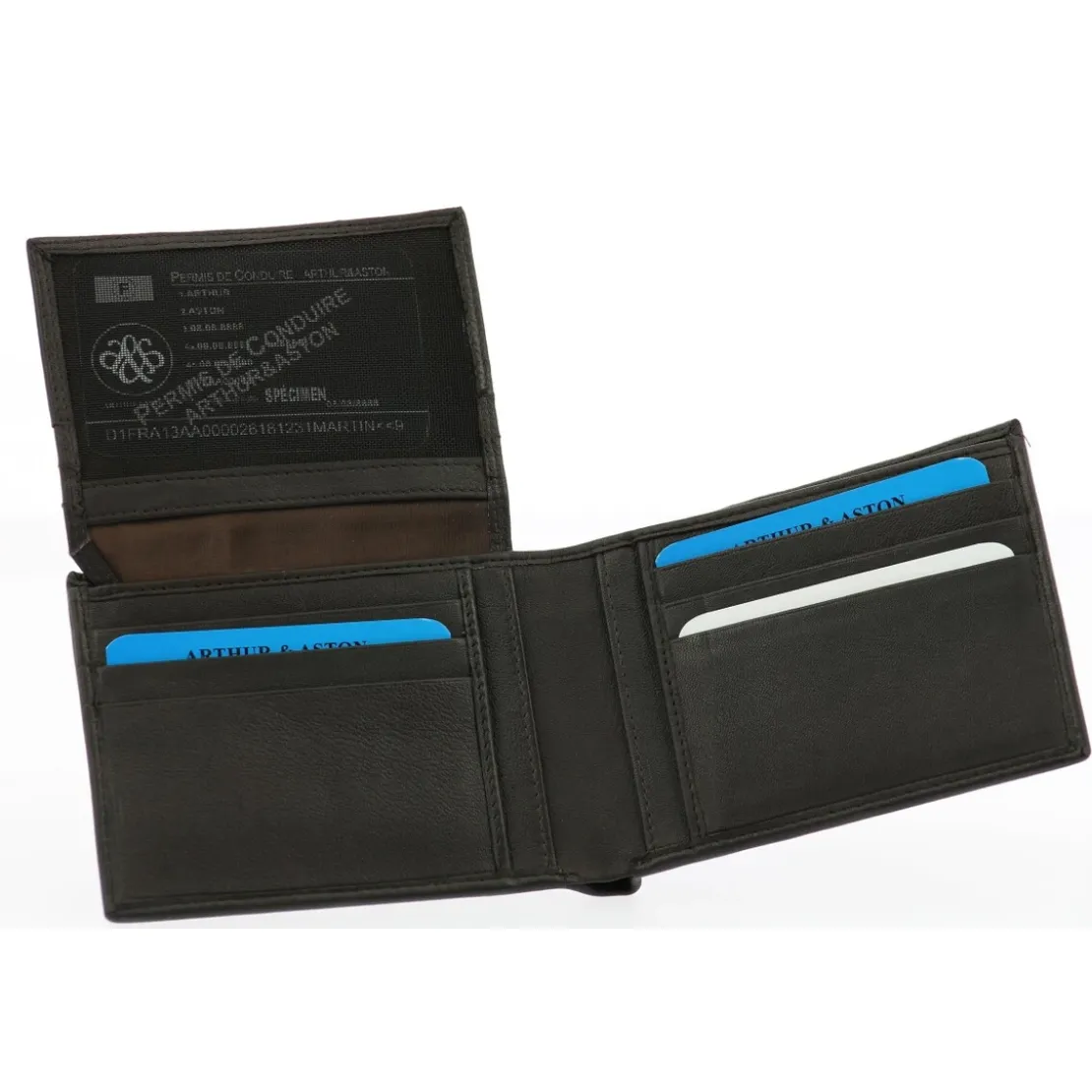 Arthur & AstonPortefeuille avec compartiments cartes Marron en cuir