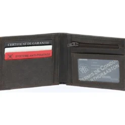 Arthur & AstonPortefeuille Cuir Vachette - Doublure Coton Marron foncé