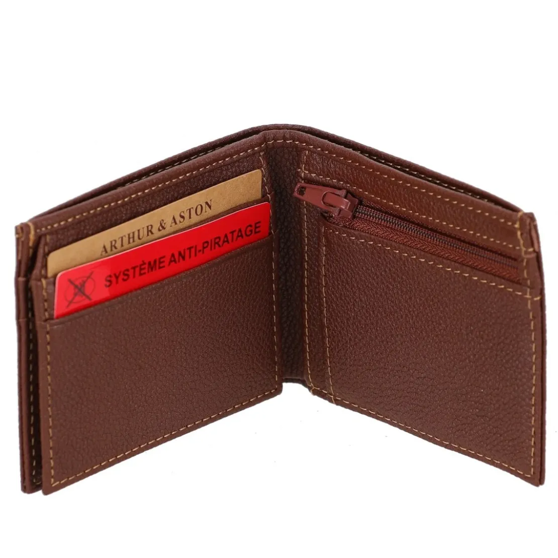 Arthur & AstonPortefeuille italien en cuir véritable cognac