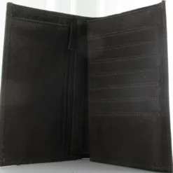 Arthur & AstonPORTEFEUILLE 3 VOLETS DEPLIANT - Cuir de Vachette chataigne noir
