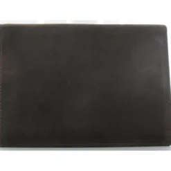 Arthur & AstonPORTEFEUILLE 3 VOLETS DEPLIANT - Cuir de Vachette chataigne noir