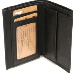 Arthur & AstonPortefeuille 2 Volets - Poche Monnaie Pression - CUIR Noir